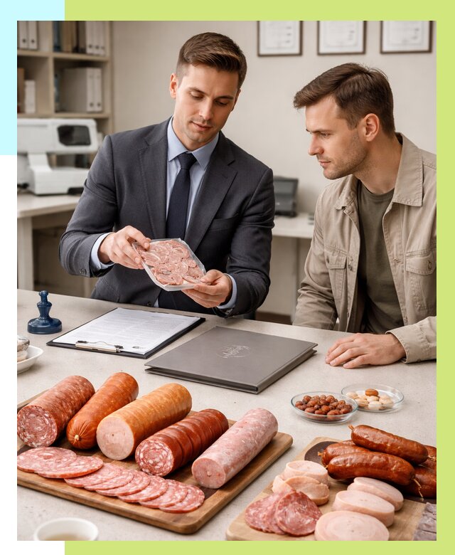 Сертификация колбасных изделий в Астрахани от 7707 р. | Алешин-Стр